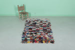 Hand-Knotted Moroccan Boucherouite Rug - Eco-Friendly 3 FT x 5.4 FT