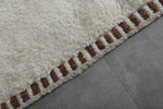 Handmade Moroccan Wool Rug 4.7 x 8 ft - Minimalist Brown & Cream Design