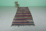 Vintage Moroccan Kilim Rug 4 x 9 FT – Multicolor Striped Pattern