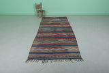 Vintage Moroccan Kilim Rug 4 x 9 FT – Multicolor Striped Pattern