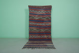 Vintage Moroccan Kilim Rug 4 x 9 FT – Multicolor Striped Pattern