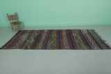 Vintage Moroccan Kilim Rug 4 x 9 FT – Multicolor Striped Pattern