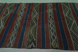 Vintage Moroccan Kilim Rug 4 x 9 FT – Multicolor Striped Pattern