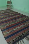 Vintage Moroccan Kilim Rug 4 x 9 FT – Multicolor Striped Pattern