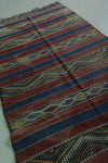 Vintage Moroccan Kilim Rug 4 x 9 FT – Multicolor Striped Pattern