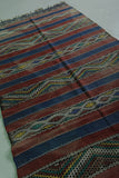 Vintage Moroccan Kilim Rug 4 x 9 FT – Multicolor Striped Pattern