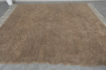 Moroccan Wool Rug - 8.4 x 9.1 ft | Natural Earth Tone, Handcrafted