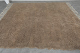 Moroccan Wool Rug - 8.4 x 9.1 ft | Natural Earth Tone, Handcrafted