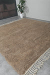 Moroccan Wool Rug - 8.4 x 9.1 ft | Natural Earth Tone, Handcrafted