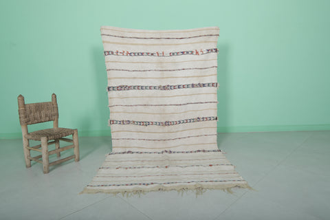 Traditional Moroccan Berber Blanket – 3.7 FT x 7 FT | Handwoven Artisanal Decor