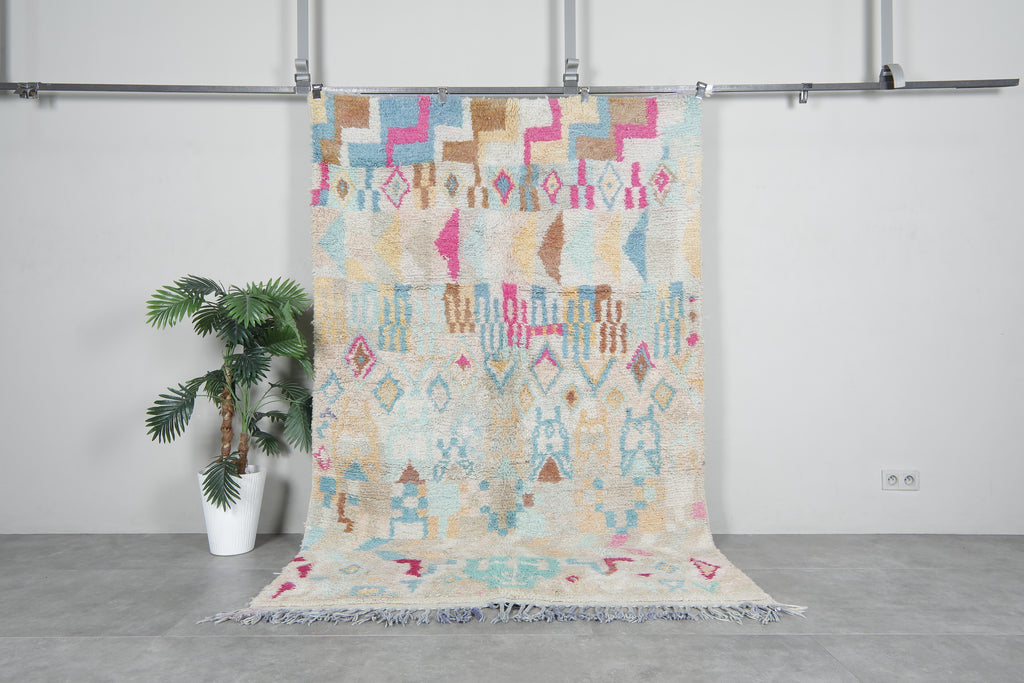 Colorful Moroccan handmade rug 5.3 X 8.3 FT