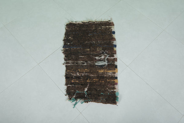 Old handmade Moroccan small rug - 1.6 FT X 2.9 FT | Vintage artisan decor
