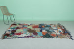 Colorful Moroccan Berber Rug – 3.9 x 8.4 ft | Handmade Boucherouite Art