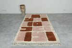 Modern Abstract Moroccan Rug – 3.6 x 6.2 ft Bold Rose & Rust Design
