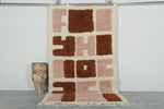Modern Abstract Moroccan Rug – 3.6 x 6.2 ft Bold Rose & Rust Design