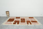 Modern Abstract Moroccan Rug – 3.6 x 6.2 ft Bold Rose & Rust Design