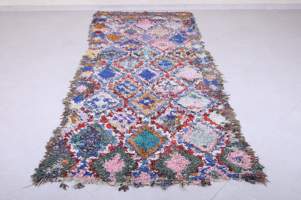Colorful Moroccan rug - Unique patchwork diamond pattern 4.1 X 10 Feet