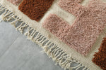 Modern Abstract Moroccan Rug – 3.6 x 6.2 ft Bold Rose & Rust Design