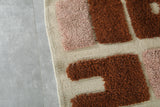 Modern Abstract Moroccan Rug – 3.6 x 6.2 ft Bold Rose & Rust Design