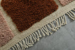 Modern Abstract Moroccan Rug – 3.6 x 6.2 ft Bold Rose & Rust Design