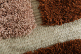 Modern Abstract Moroccan Rug – 3.6 x 6.2 ft Bold Rose & Rust Design