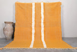 7.8 x 9.6 FT Moroccan Rug - Bold Orange with White Central Stripe