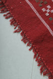 Red Flatwoven Moroccan Berber Carpet – 3.4 FT x 4.6 FT | Vibrant Handcrafted Rug