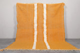 7.8 x 9.6 FT Moroccan Rug - Bold Orange with White Central Stripe