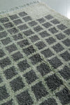 Modern Moroccan Rug with Gray Grid Pattern – 5.2 x 6.1 ft Handwoven