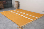 7.8 x 9.6 FT Moroccan Rug - Bold Orange with White Central Stripe