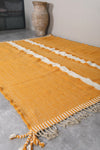 7.8 x 9.6 FT Moroccan Rug - Bold Orange with White Central Stripe