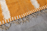 7.8 x 9.6 FT Moroccan Rug - Bold Orange with White Central Stripe