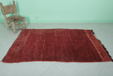 Solid Red Berber Carpet - Handmade Moroccan Rug 3.5 FT X 5.7 FT