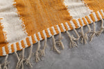 7.8 x 9.6 FT Moroccan Rug - Bold Orange with White Central Stripe