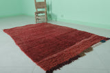 Solid Red Berber Carpet - Handmade Moroccan Rug 3.5 FT X 5.7 FT