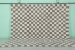 Checkered Moroccan Rug – Gray and White (10 x 9.6 ft)