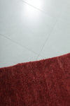 Solid Red Berber Carpet - Handmade Moroccan Rug 3.5 FT X 5.7 FT