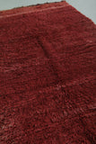 Solid Red Berber Carpet - Handmade Moroccan Rug 3.5 FT X 5.7 FT