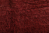 Solid Red Berber Carpet - Handmade Moroccan Rug 3.5 FT X 5.7 FT