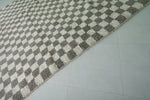 Checkered Moroccan Rug – Gray and White (10 x 9.6 ft)