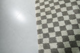 Checkered Moroccan Rug – Gray and White (10 x 9.6 ft)