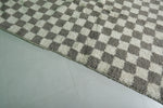 Checkered Moroccan Rug – Gray and White (10 x 9.6 ft)