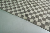 Checkered Moroccan Rug – Gray and White (10 x 9.6 ft)