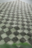 Checkered Moroccan Rug – Gray and White (10 x 9.6 ft)