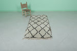 Authentic Moroccan Berber Wool Rug - 2.3 FT x 5.6 FT | Handwoven Beni Ourain Carpet