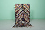 Handmade Moroccan Berber Rug – 2.7 x 5.2 ft Chevron Patterned Shag