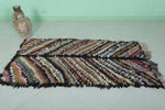 Handmade Moroccan Berber Rug – 2.7 x 5.2 ft Chevron Patterned Shag