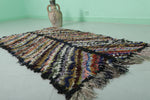 Handmade Moroccan Berber Rug – 2.7 x 5.2 ft Chevron Patterned Shag