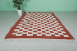 Moroccan Red Handmade Berber Checkered Rug – 6.2 x 8.8 ft