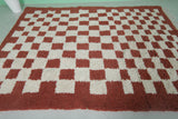 Moroccan Red Handmade Berber Checkered Rug – 6.2 x 8.8 ft